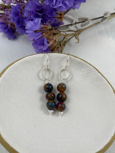 Emerald, Ruby and Sapphire Earrings