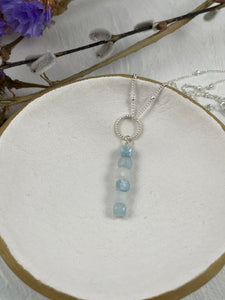 Aquamarine Cubes Necklace