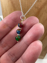 Load image into Gallery viewer, Emerald, Ruby and Sapphire in Quartz Necklace.