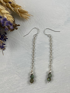 African Turquoise Dangly Earrings