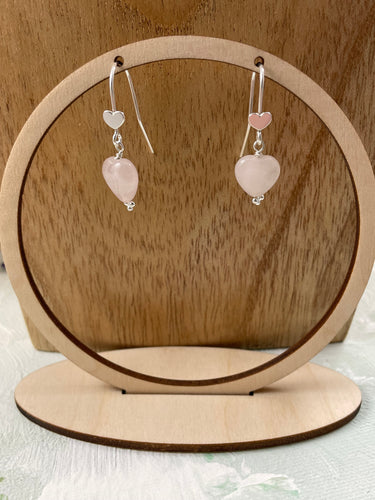 Rose Quarts Small Drop Earrings