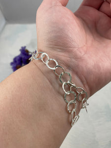 Lightweight Hammered Sterling Silver Bracelet