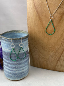 Green Teardrop Earrings