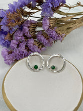 Load image into Gallery viewer, Tsavorite Garnet Circle Earrings - Only 1 pair