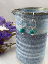 Load image into Gallery viewer, Hammered Ring and Turquoise Earrings