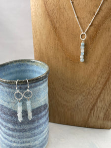 Aquamarine Cubes Earrings