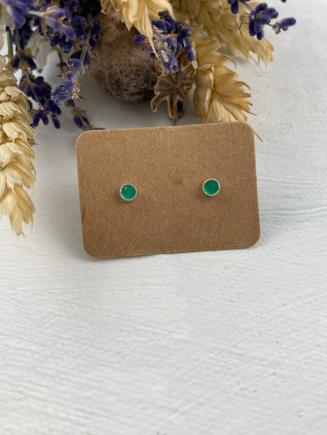 Green Onyx Studs