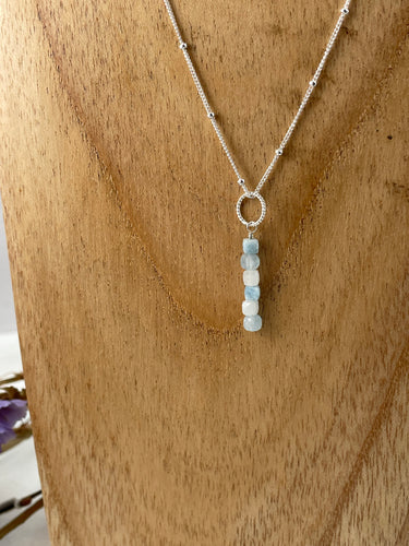 Aquamarine Cubes Necklace