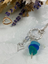 Load image into Gallery viewer, Sea Glass and Heart Necklace