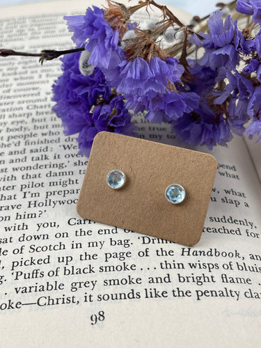 Swiss Blue Topaz Studs