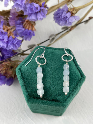 Aquamarine Cubes Earrings