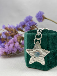 Swiss Blue Topaz Star Necklace