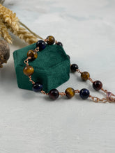 Load image into Gallery viewer, Golden and Blue Tigers Eye and Copper Bracelet