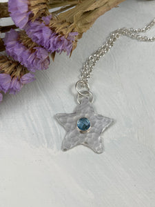 Swiss Blue Topaz Star Necklace