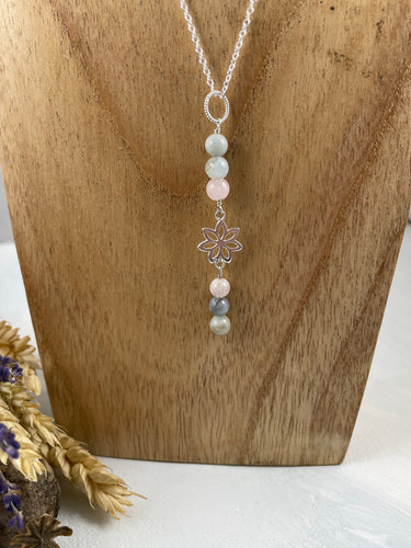 Morganite and Daisy Necklace
