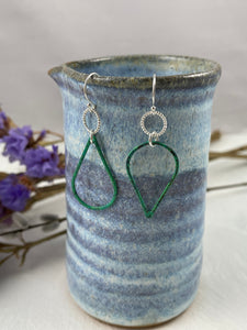 Green Teardrop Earrings