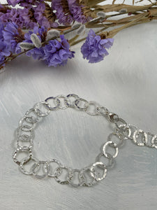 Lightweight Hammered Sterling Silver Bracelet