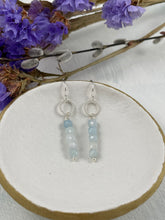 Load image into Gallery viewer, Aquamarine Cubes Earrings