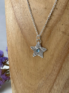 Swiss Blue Topaz Star Necklace