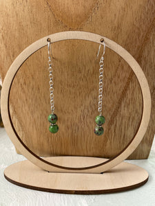 Ruby in Zoisite Dangly Earrings