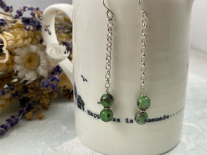 Ruby in Zoisite Dangly Earrings