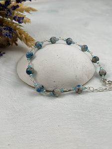 K2 Granite and Blue Crystal Bracelet