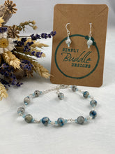 Load image into Gallery viewer, K2 Granite and Blue Crystal Earrings