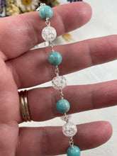 Load image into Gallery viewer, African Amazonite and Cracked Rock Crystal Bracelet