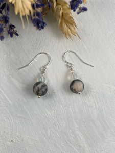 Zebra Jasper and Opalite Earrings