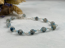 Load image into Gallery viewer, K2 Granite and Blue Crystal Bracelet