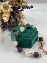 Load image into Gallery viewer, Druzy and Cracked Rock Crystal Copper Bracelet