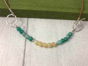 Green and Yellow Stone Toggle Necklace