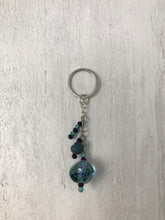 Load image into Gallery viewer, Purple and Green Sterling Silver and Glass Bead Pendant