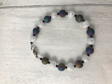 Load image into Gallery viewer, Titanium Coated Druzy and Cracked Rock Crystal Bracelet