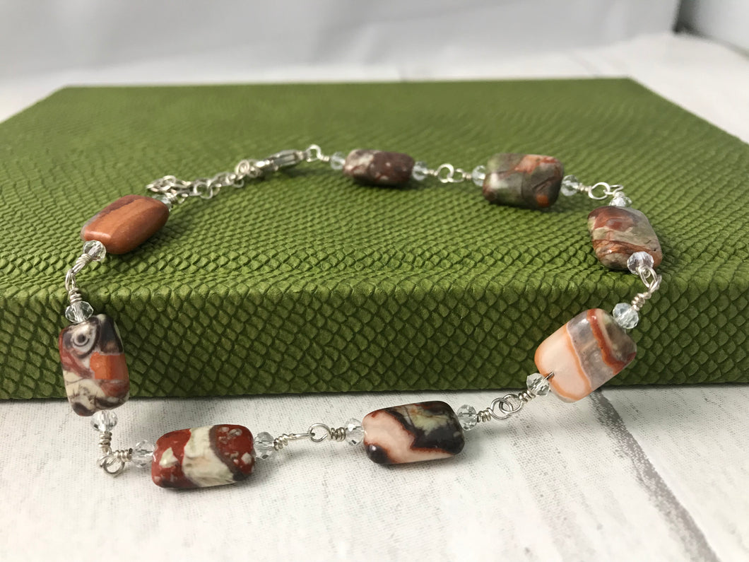 Picasso Jasper and Sterling Silver Bracelet