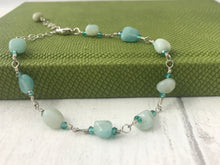 Load image into Gallery viewer, Smooth Amazonite and Sterling Silver Bracelet