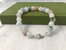 Load image into Gallery viewer, Aquamarine and Cracked Rock Crystal Bracelet