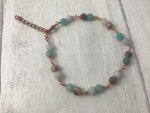 Amazonite and Copper Bracelet