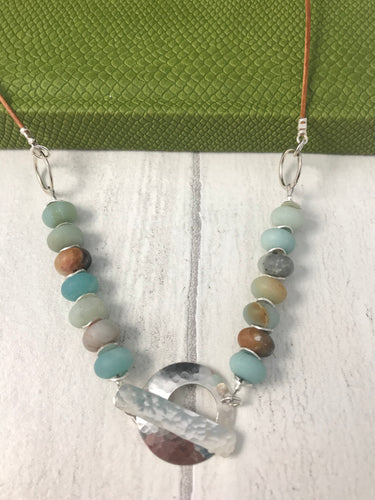 Amazonite Sterling Silver Toggle Necklace