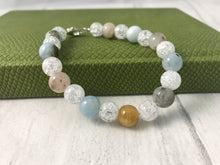 Load image into Gallery viewer, Aquamarine and Cracked Rock Crystal Bracelet