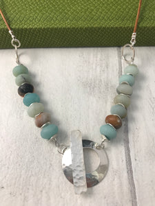 Amazonite Sterling Silver Toggle Necklace