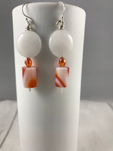 Load image into Gallery viewer, Retro Orange and White Earrings