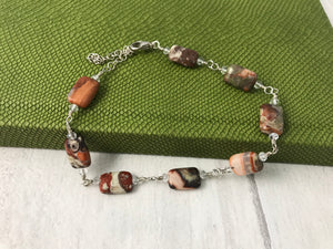 Picasso Jasper and Sterling Silver Bracelet