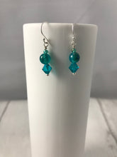 Load image into Gallery viewer, Turquoise Agate and Swarovski Beaded Earrings