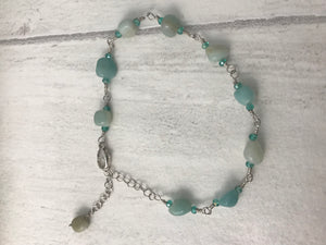 Smooth Amazonite and Sterling Silver Bracelet
