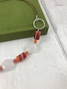 Retro Orange and White Necklace