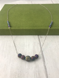 Druzy Agate Sterling Silver Necklace