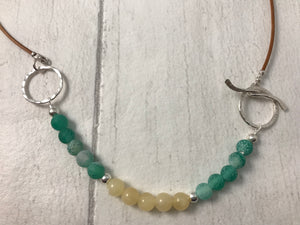 Green and Yellow Stone Toggle Necklace