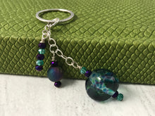 Load image into Gallery viewer, Purple and Green Sterling Silver and Glass Bead Pendant