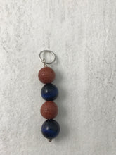 Load image into Gallery viewer, Goldstone and Blue Tigers Eye Sterling Silver Pendant